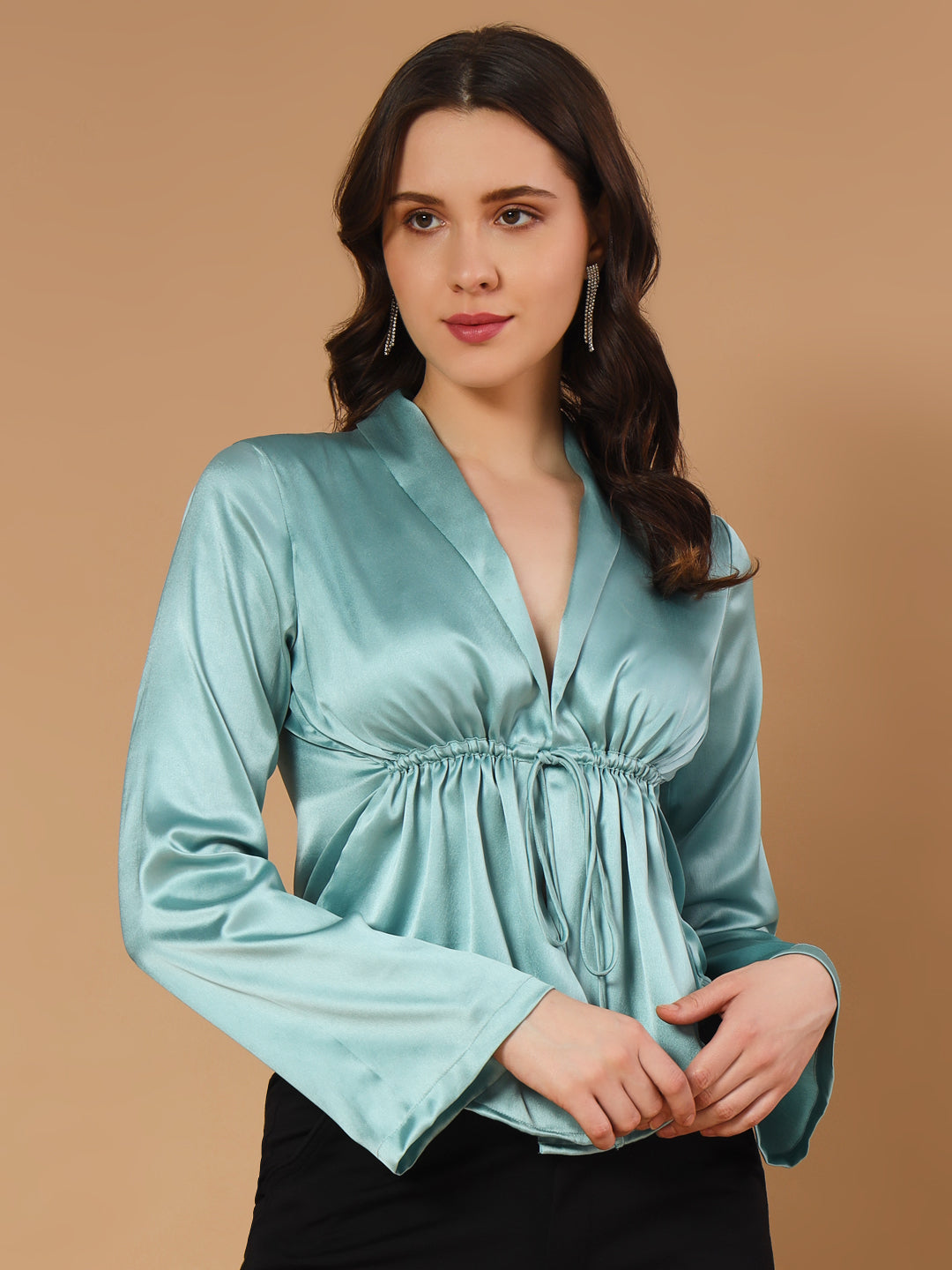 Front Open Tie Up Top