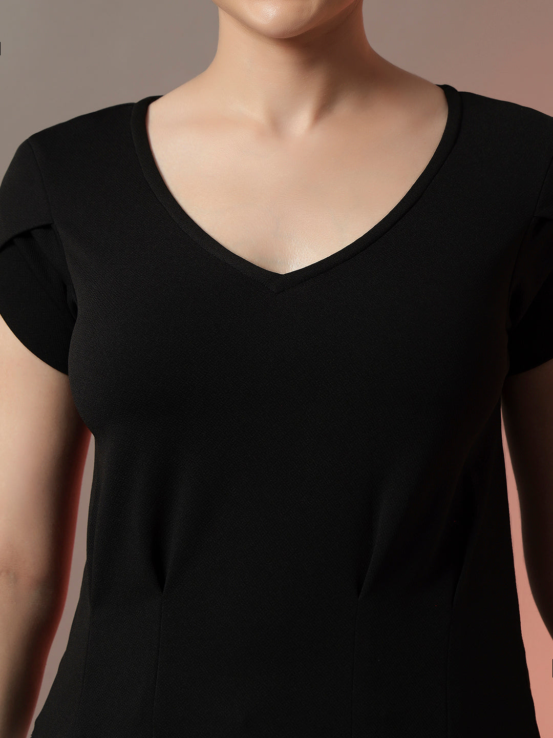 High Low Hem Top - Black