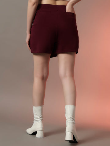 Wine Cross Over Stylish & Comfortable Hybrid Skort