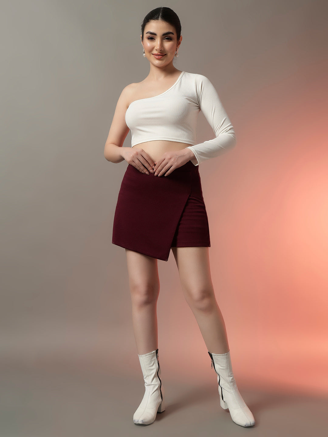 Cross Over Mini Skorts - Wine