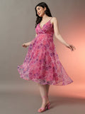 Fairy Floral Light & Flowy Printed Dress - Pink