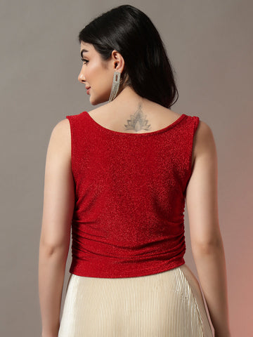 Ruched Partywear Fitted Top