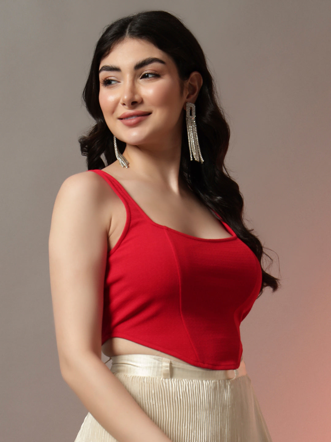 Corset Style Top - Red