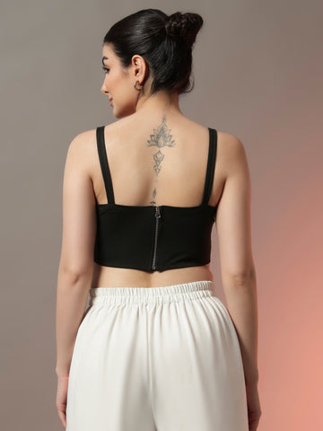Corset Style Top - Black