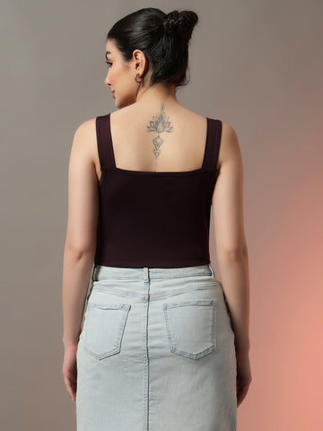 Wine Knot Crop Top