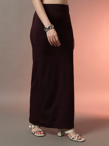 Burgundy Maxi Skirt for Women | Flowing Full-Length Skirt
