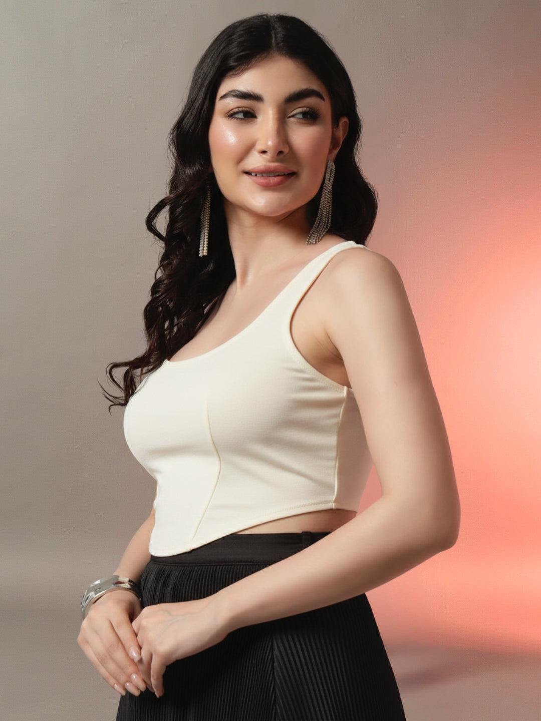 Corset Style Top - Off White