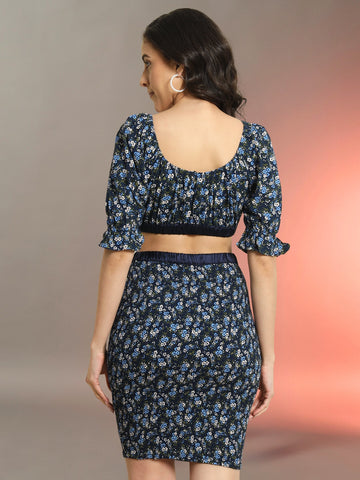 Floral Print Smocking Co-ord Set