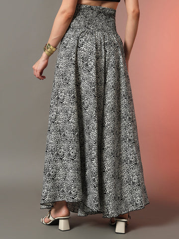 Animal Print Wide-Leg Palazzo Pants for Women
