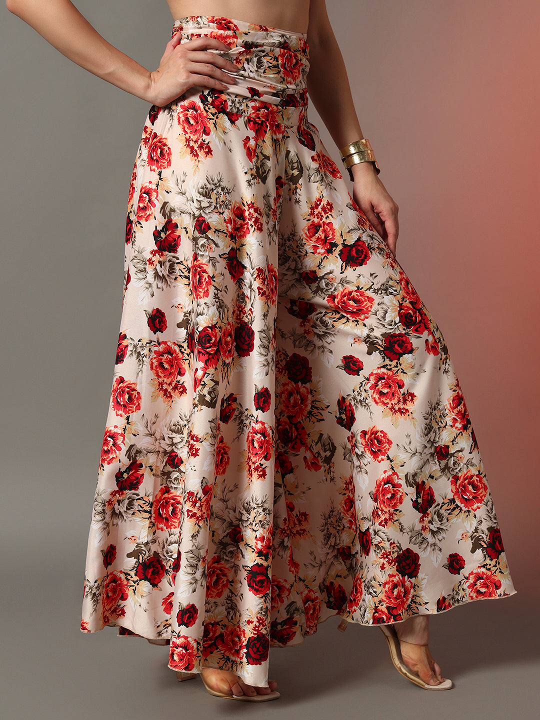 Printed Palazzo Pants - Pink