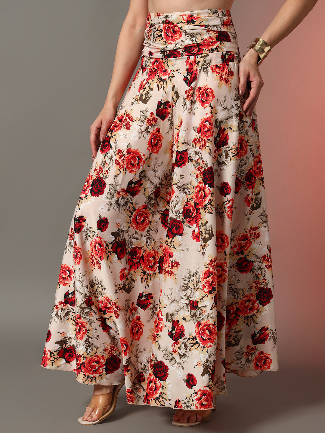Printed Palazzo Pants - Pink