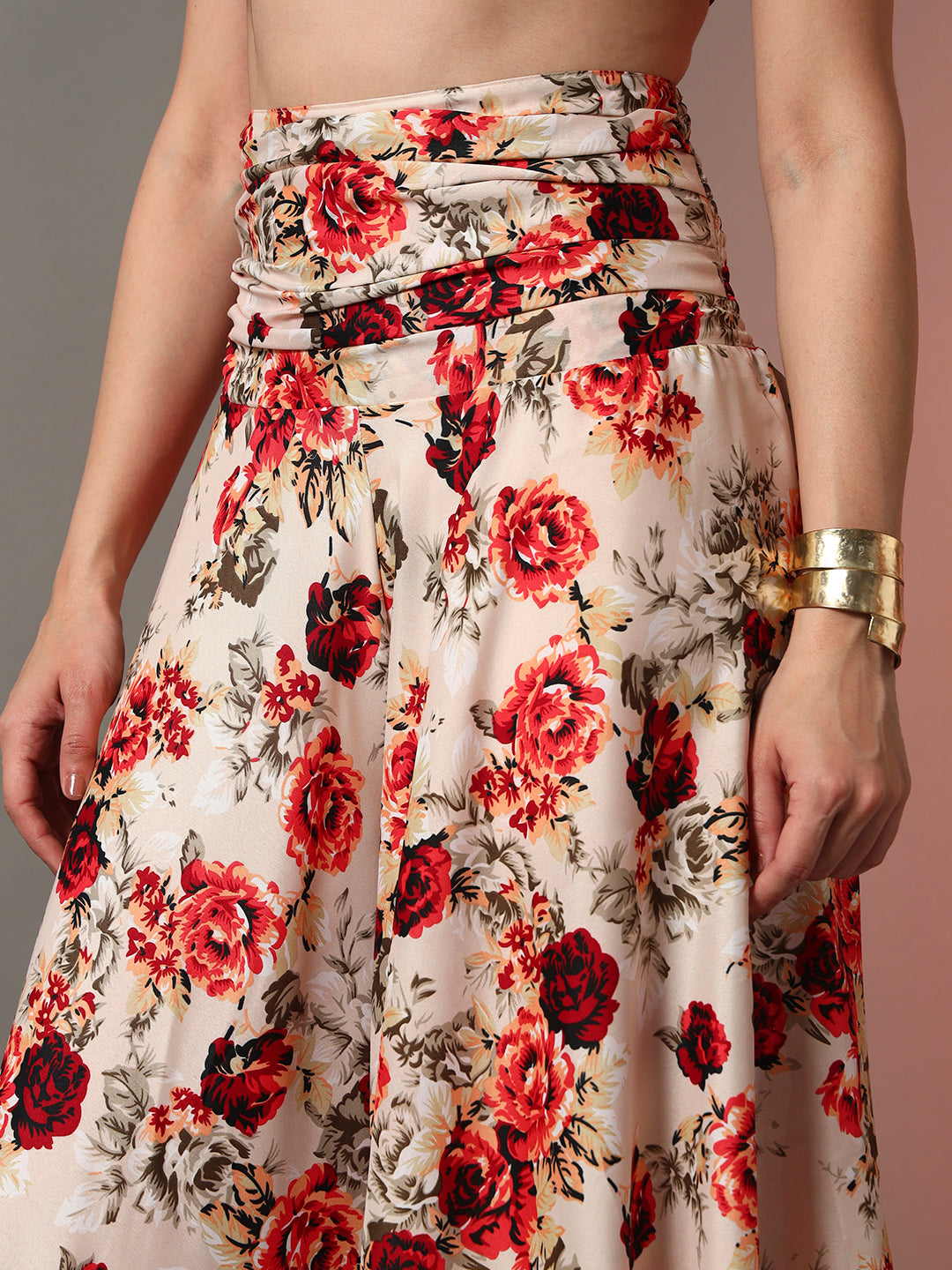 Printed Palazzo Pants - Pink