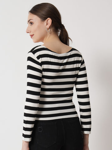 Black & White Striped Top