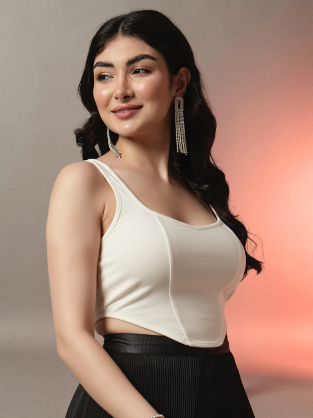 Corset Style Top - Off White