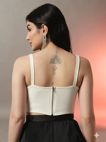 Trend Arrest Women Off-White Corset Style Top