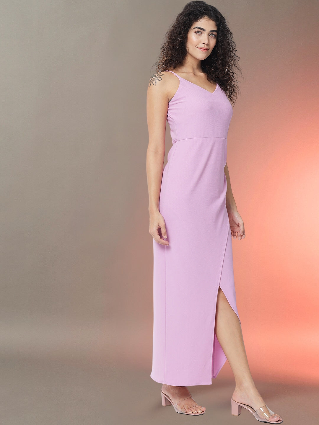 Split Thigh Maxi Dress - Lilac