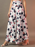 Printed Palazzo Pants - White