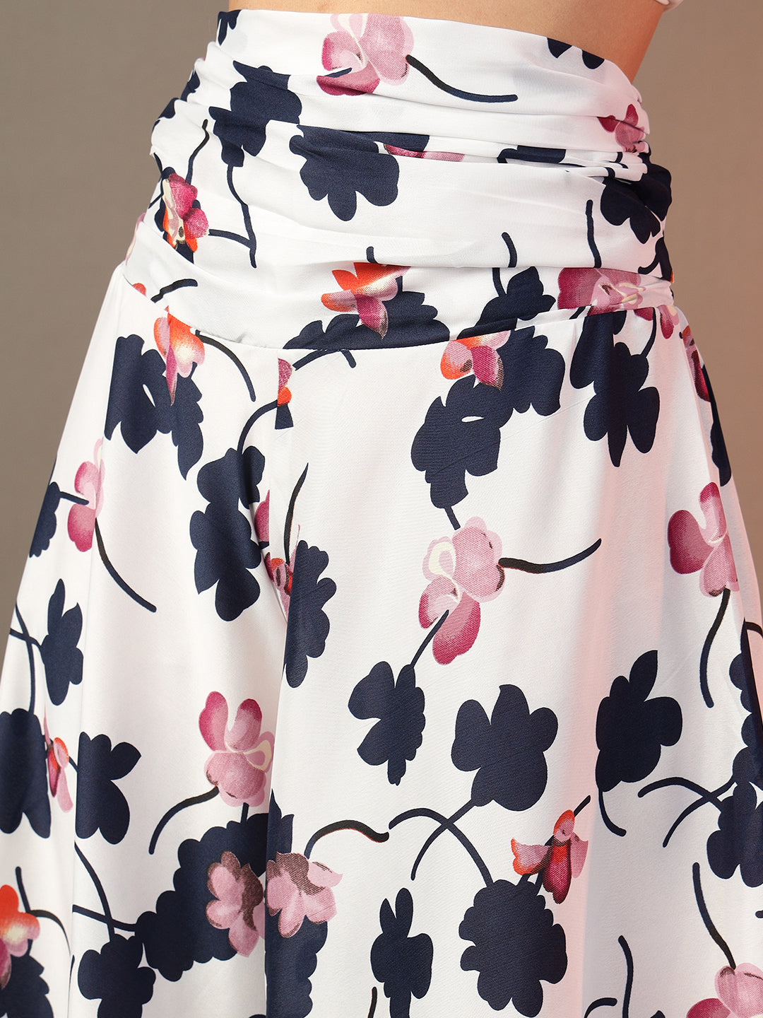 Printed Palazzo Pants - White