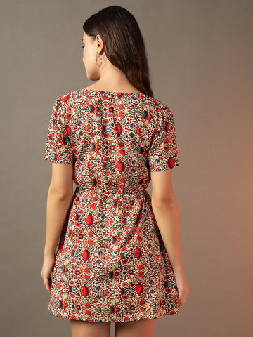 Fit and Flare Printed Dress