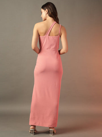 Shoulder Slit Long Dress