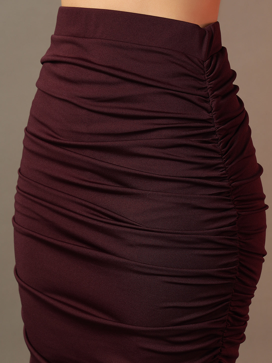 Fitted Pencil Skirt - Burgundy
