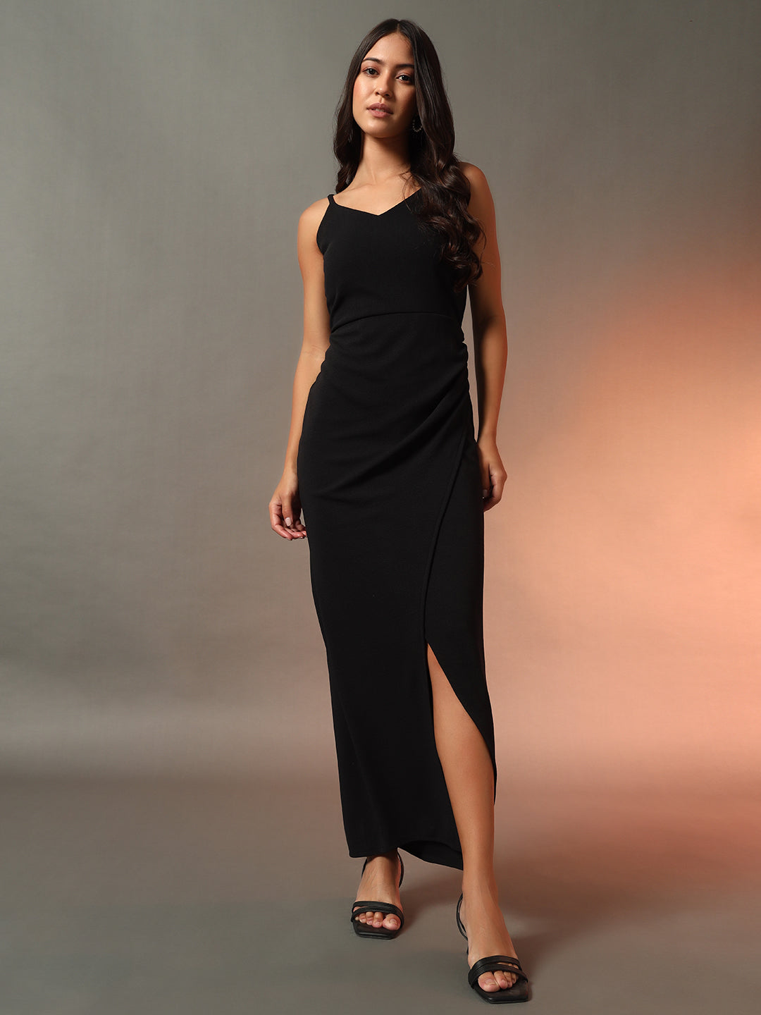 Black Split Thigh Dress