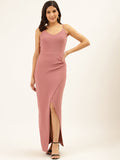Split Thigh Maxi Dress - Pink