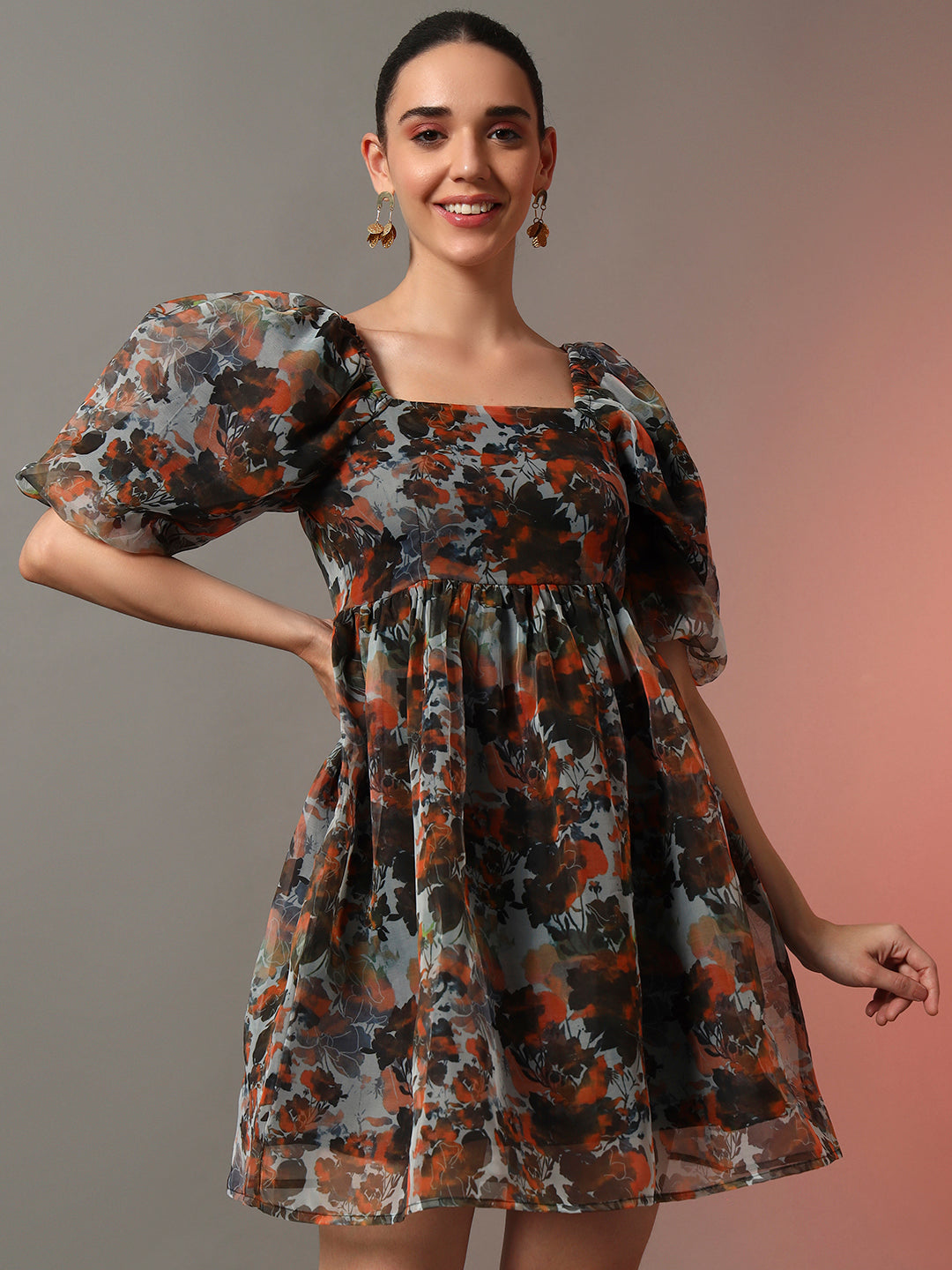 Butterfly Organza Sheer Overlay Dress