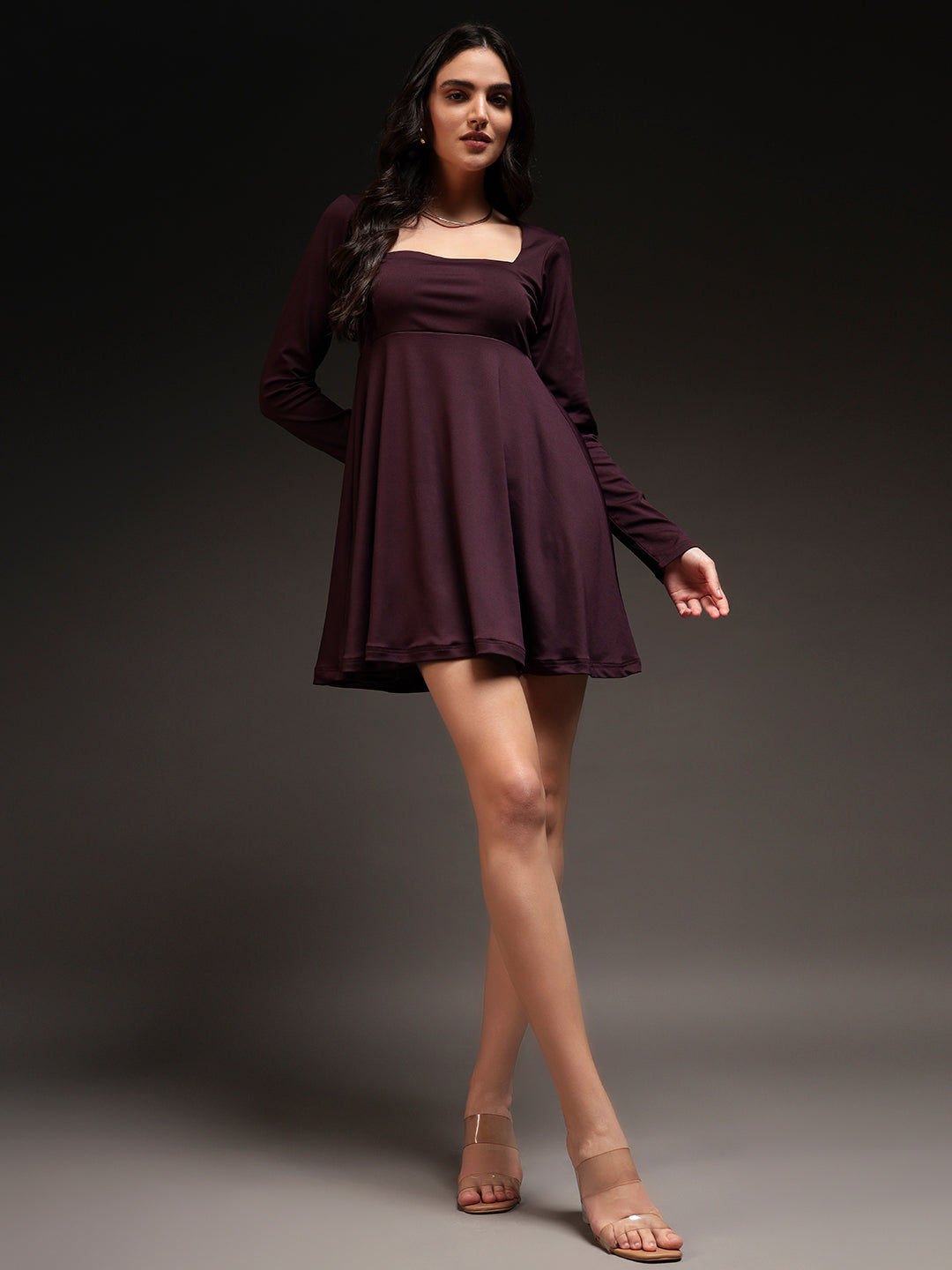 Trend Arrest Women Square Neck Fit & Flare Dress