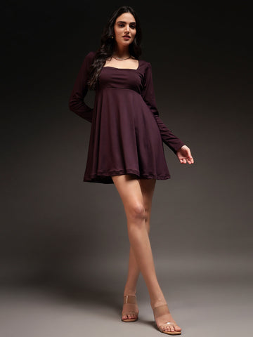 Trend Arrest Women Square Neck Fit & Flare Dress