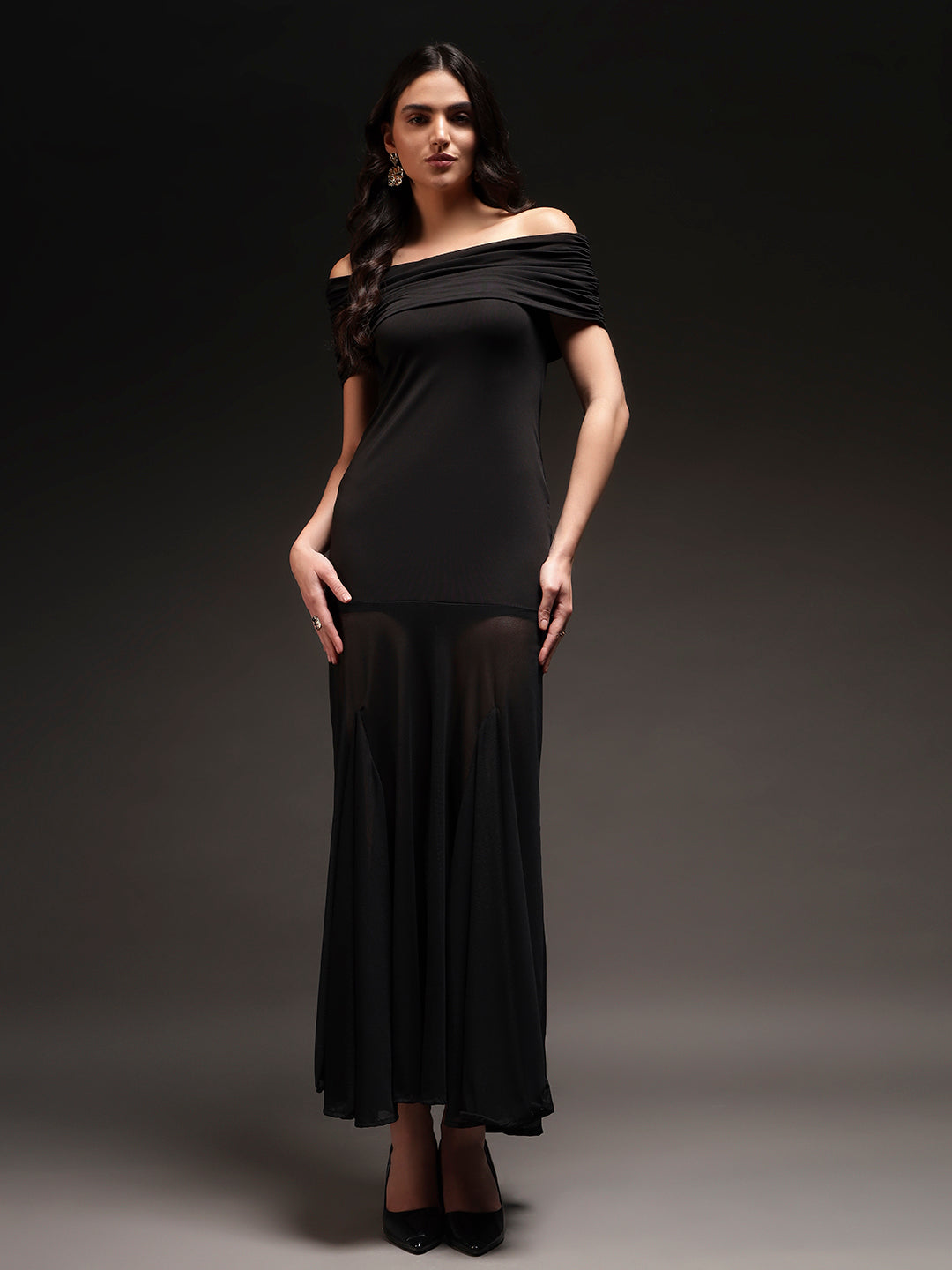 Trend Arrest Women Off-Shoulder Maxi Dress