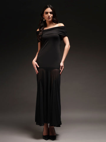 Trend Arrest Women Off-Shoulder Maxi Dress