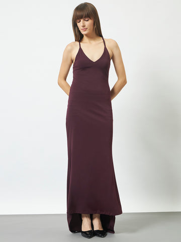 Trend Arrest Lace-Up Back Trail Gown Dress