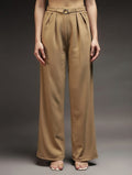 Trend Arrest Women Buckle Detail Pants - Beige