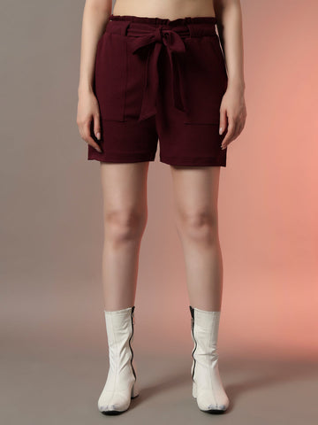 Wine Summer Shorts for Women