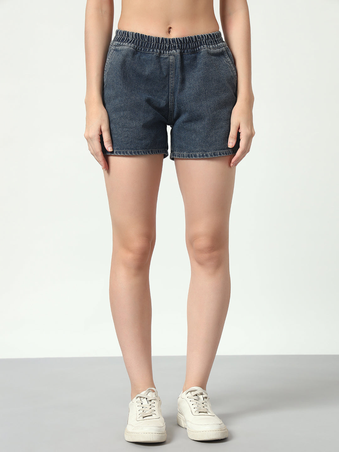 Tinted Denim Shorts - Dark Blue