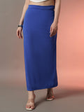 Straight Fit Slit Skirt - Blue