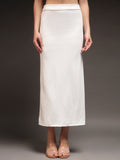 Straight Fit Slit Skirt - Off White