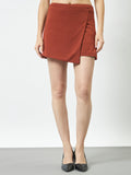 Cross Over Mini Skorts - Rust