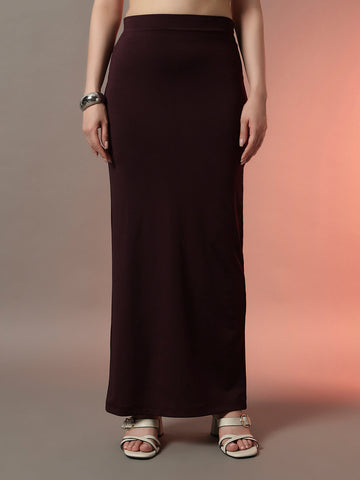 Burgundy Maxi Skirt for Women | Flowing Full-Length Skirt