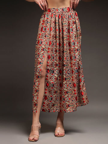 Trend Arrest Women High-Slit Maxi Skirt