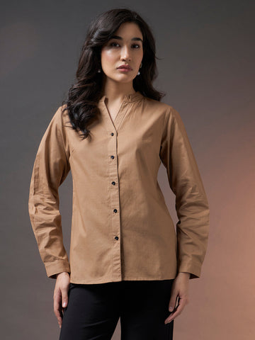 Solid Formal Shirt - Beige