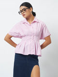 Striped Cinched Waist Shirt