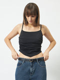 Red Party Wear Cowl Top - Black