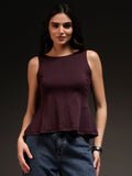 Trend Arrest Women Sculpt Top - Burgundy