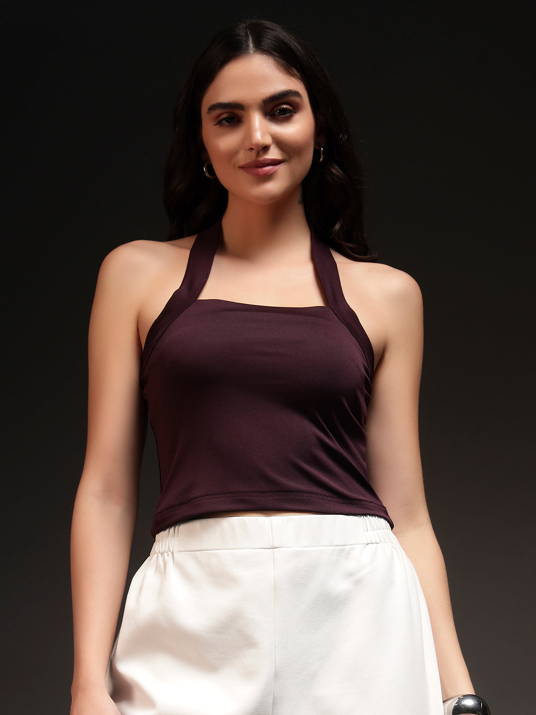 Trend Arrest Women Halter Neck Crop Top