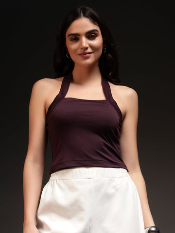 Trend Arrest Women Halter Neck Crop Top