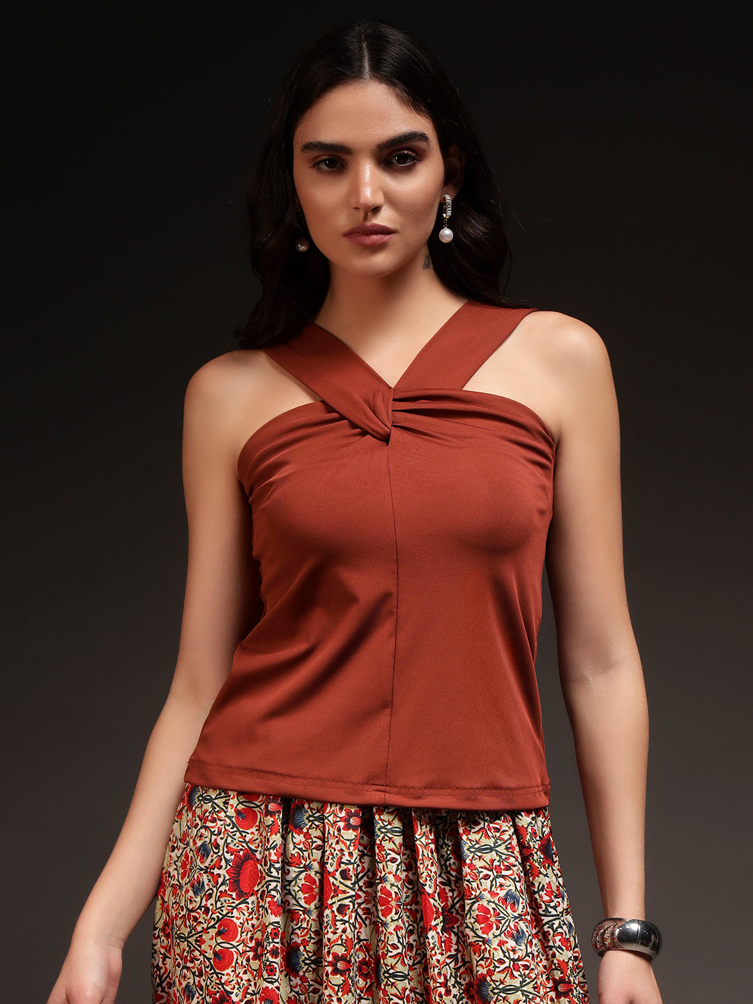 Trend Arrest Women Cross Halter Neck Top