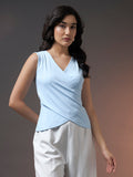 Trend Arrest Women Riviera Cross Top - Sky Blue