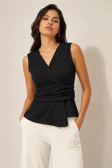 Contour Wrap Top - Black